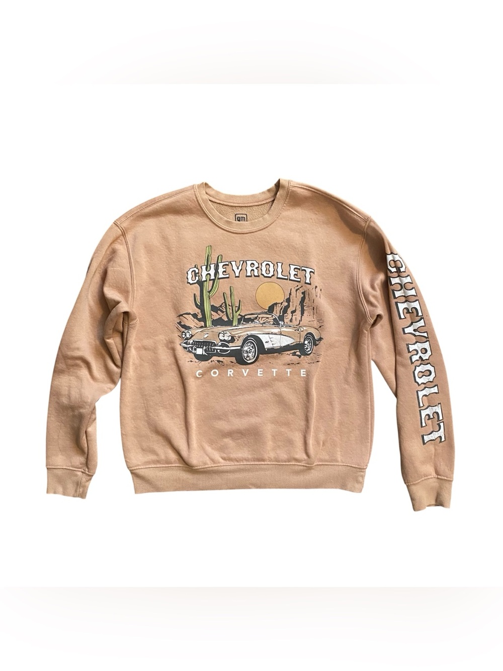 GM Chevrolet Corvette Graphic Sweatshirt Women’s Large Beige